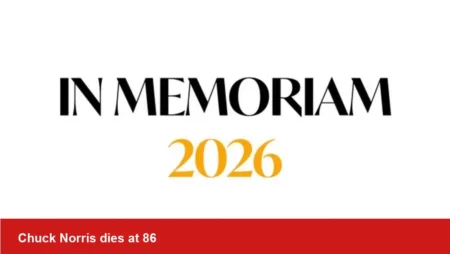 Chuck Norris, action star, featured in 2026 In Memoriam